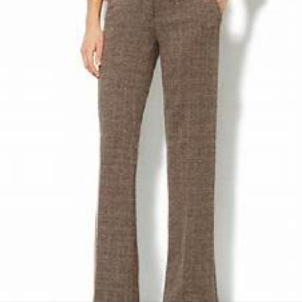 Loft Kate Wool Dress Pants 12 petite brown tweed EUC